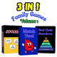 3-in-1 Family Games V1: 1. Get Jinxed with other players to win! 2. Trust your instincts in Food Chain Showdown. 3. Sharpen your memory and win in Match Two’s Battle of Wits!
