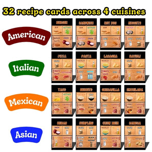 Menu Mayhem is a fun and fast-paced card game where players collect Ingredient cards, complete recopies to win Recipe cards, and face surprise twists from unpredictable Fortune Cookies!