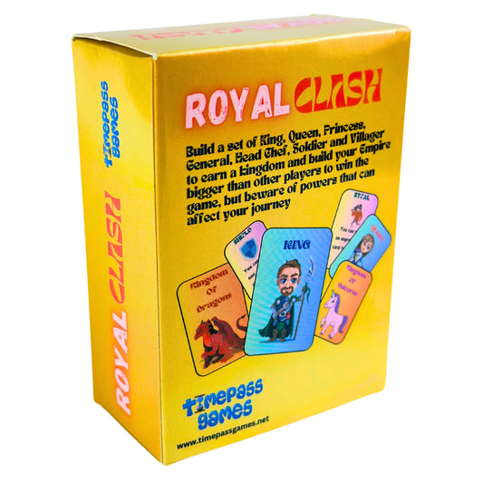 Royal Clash: A Family-Friendly Card Game for 2-6 Players. Guarantees Unforgettable Game Night with Friends and Family. Travel-Friendly, Easy to Learn, Very Engaging, Ideal Gift for All Ages.